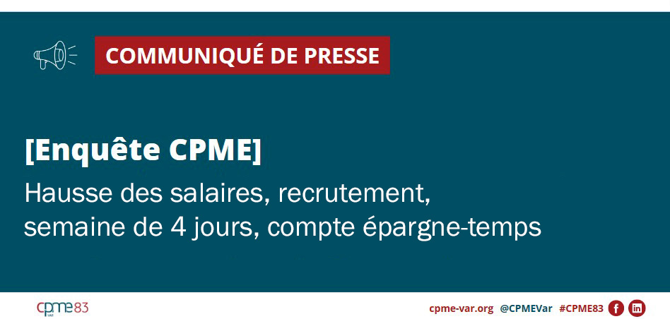 Communiqué de presse CPME Var : résultats enquête