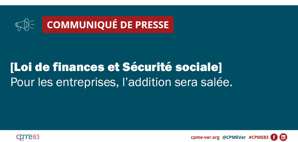 Communiqué de presse CPME Var : Financement