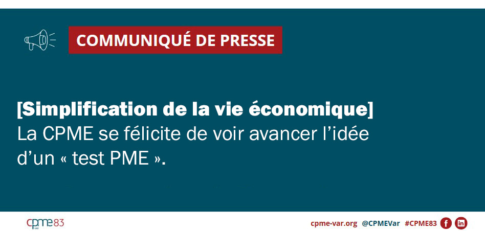 Communiqué de presse CPME Var : Economie