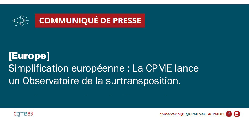 Communiqué de presse CPME Var : Europe