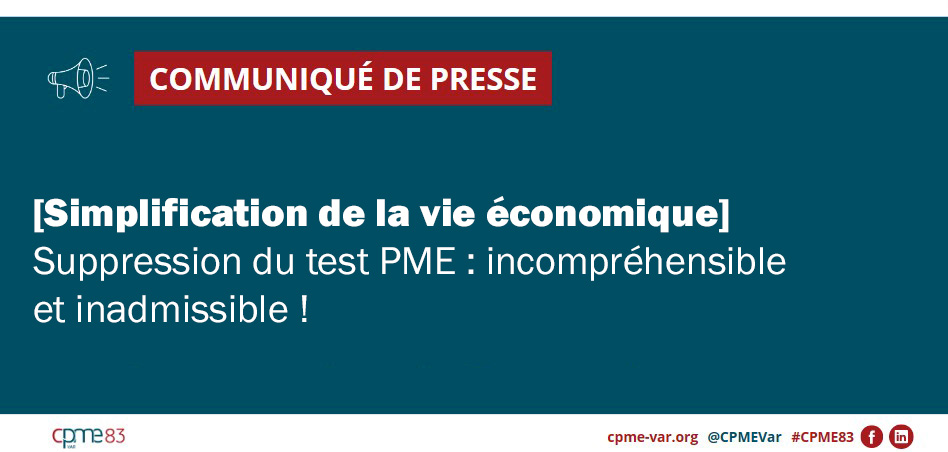 Communiqué de presse CPME Var : Economie