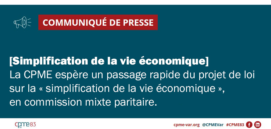 Communiqué de presse CPME Var : Economie